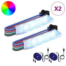 VidaXL Taśma LED 2 pcs Czarny i wielokolorowy 1745 mm Miedź i plastik