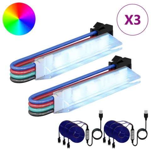 VidaXL Taśma LED 2 pcs Czarny i wielokolorowy 1745 mm Miedź i plastik