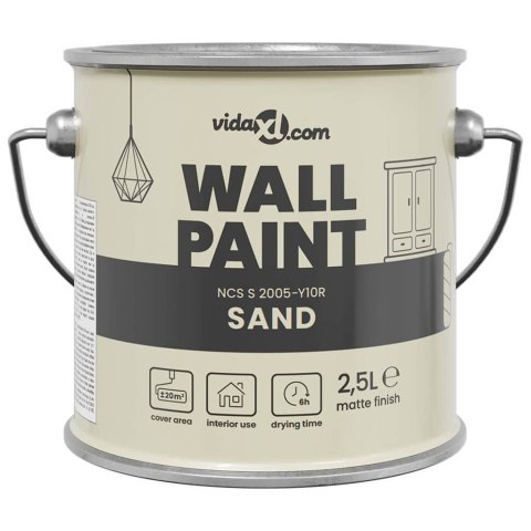 VidaXL Farba do ścian Brązowy 2,5 L Wydruk na ścianie