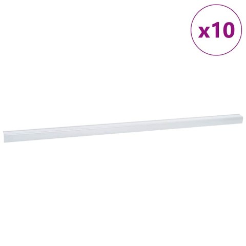 VidaXL Listwy schodowe 10 pcs Srebrny 67 x 3 x 2 cm Aluminium