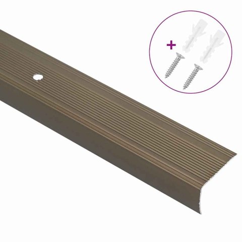 VidaXL Listwy schodowe 30 pcs Brązowy 67 x 3 x 2 cm Aluminium