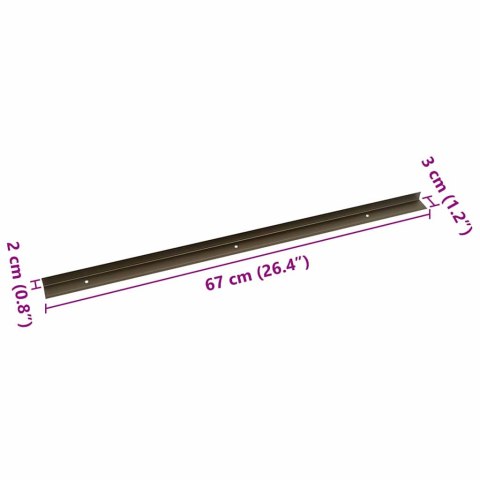 VidaXL Listwy schodowe 30 pcs Brązowy 67 x 3 x 2 cm Aluminium