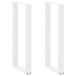 VidaXL Nogi do stołu barowego w kształcie litery U 2 szt. Białe 40x(100-101) cm Stal