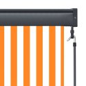 VidaXL Roleta Biały i Pomarańczowy 180 x 250 cm Materiał i Aluminium