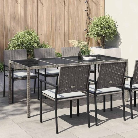 VidaXL Stół Ogrodowy Szary 190 x 90 x 75 cm polirattan