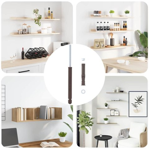 VidaXL Uchwyty do półek wiszących 12 pcs Beżowy Ø14 x 210 mm Stal