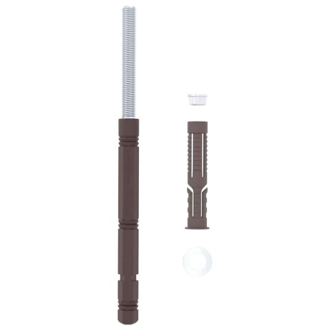 VidaXL Uchwyty do półek wiszących 12 pcs Beżowy Ø14 x 210 mm Stal