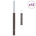 VidaXL Uchwyty do półek wiszących 12 pcs Beżowy Ø14 x 210 mm Stal