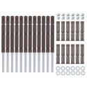 VidaXL Uchwyty do półek wiszących 12 pcs Beżowy Ø14 x 210 mm Stal