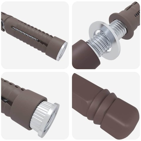 VidaXL Uchwyty do półek wiszących 12 pcs Beżowy Ø14 x 210 mm Stal