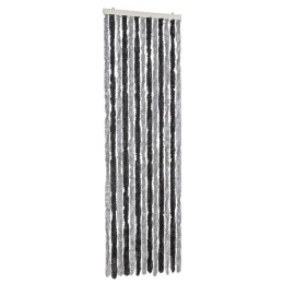 VidaXL Zasłona przeciwko owadom, szaro-czarna, 56x200 cm, szenilowa