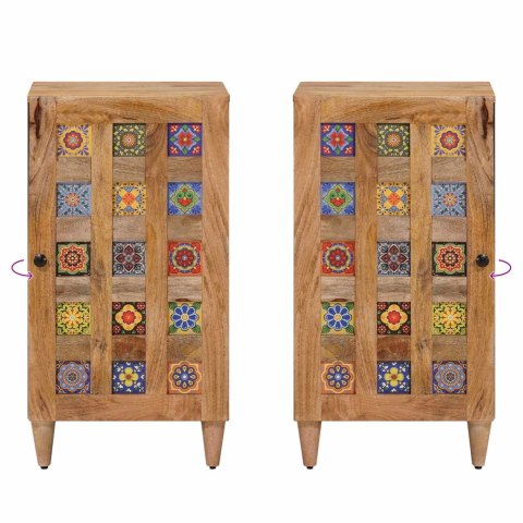 BUFET Z DRZWIAMI NATURALNY 40X33X75CM DREWNO Z MANGO