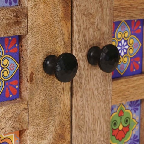 BUFET Z DRZWIAMI NATURALNY 60X33X75CM DREWNO Z MANGO