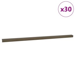 VidaXL Listwy schodowe 30 pcs Brązowy 67 x 3 x 2 cm Aluminium