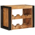 REGAŁ NA WINO BRĄZOWY 60X45X33CM LITE SUROWE DREWNO MANGO