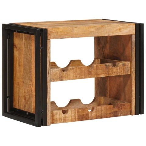 REGAŁ NA WINO BRĄZOWY 60X45X33CM LITE SUROWE DREWNO MANGO
