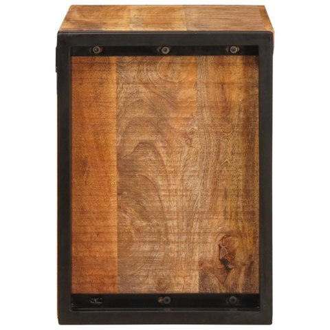 REGAŁ NA WINO BRĄZOWY 60X45X33CM LITE SUROWE DREWNO MANGO