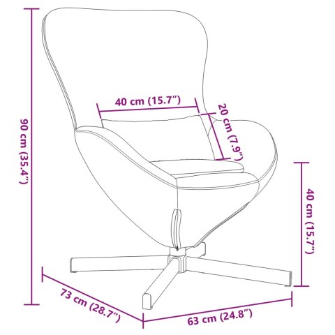 VidaXL Fotel jajo Czarny 63 x 73 x 90 cm Aksamit