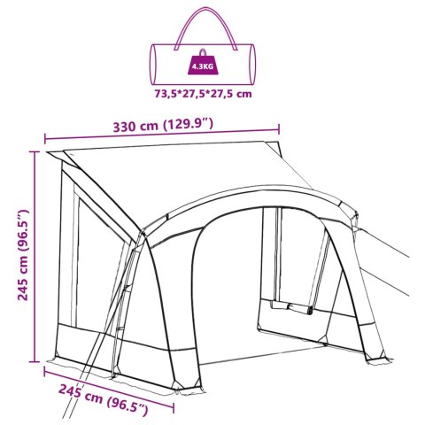 VidaXL Namiot Karawanowy 3-osobowy Niebieski 330 x 252 x 245 cm