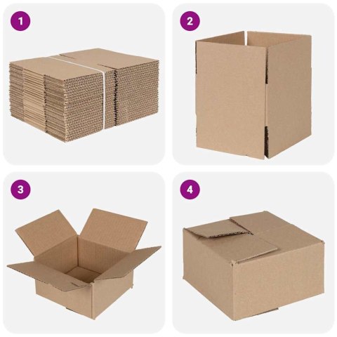 VidaXL Pudełko składane 50 pcs Naturalny 15 x 15 x 8 cm Tektura