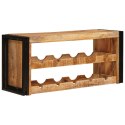 REGAŁ NA WINO BRĄZOWY 100X45X33CM LITE SUROWE DREWNO MANGO