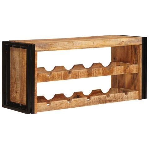 REGAŁ NA WINO BRĄZOWY 100X45X33CM LITE SUROWE DREWNO MANGO