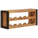 REGAŁ NA WINO BRĄZOWY 100X45X33CM LITE SUROWE DREWNO MANGO