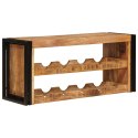 REGAŁ NA WINO BRĄZOWY 100X45X33CM LITE SUROWE DREWNO MANGO