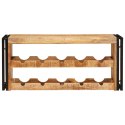 REGAŁ NA WINO BRĄZOWY 100X45X33CM LITE SUROWE DREWNO MANGO