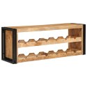 REGAŁ NA WINO BRĄZOWY 100X45X33CM LITE SUROWE DREWNO MANGO