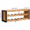 REGAŁ NA WINO BRĄZOWY 100X45X33CM LITE SUROWE DREWNO MANGO
