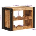 REGAŁ NA WINO BRĄZOWY 60X45X33CM LITE SUROWE DREWNO MANGO