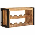 REGAŁ NA WINO BRĄZOWY 80X45X33CM LITE SUROWE DREWNO MANGO