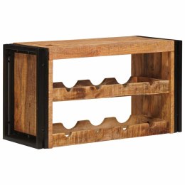 REGAŁ NA WINO BRĄZOWY 80X45X33CM LITE SUROWE DREWNO MANGO