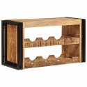 REGAŁ NA WINO BRĄZOWY 80X45X33CM LITE SUROWE DREWNO MANGO