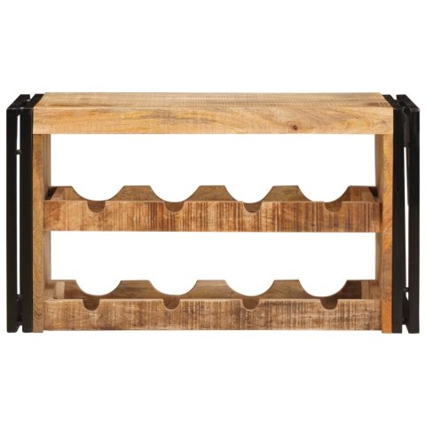 REGAŁ NA WINO BRĄZOWY 80X45X33CM LITE SUROWE DREWNO MANGO