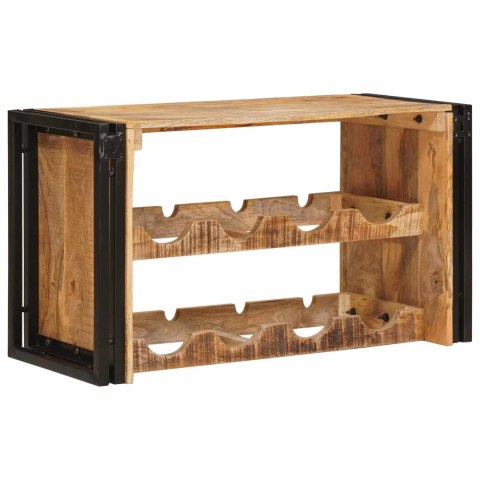 REGAŁ NA WINO BRĄZOWY 80X45X33CM LITE SUROWE DREWNO MANGO