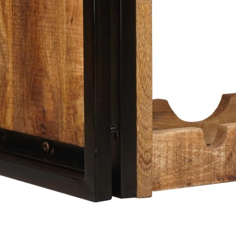 REGAŁ NA WINO BRĄZOWY 80X45X33CM LITE SUROWE DREWNO MANGO