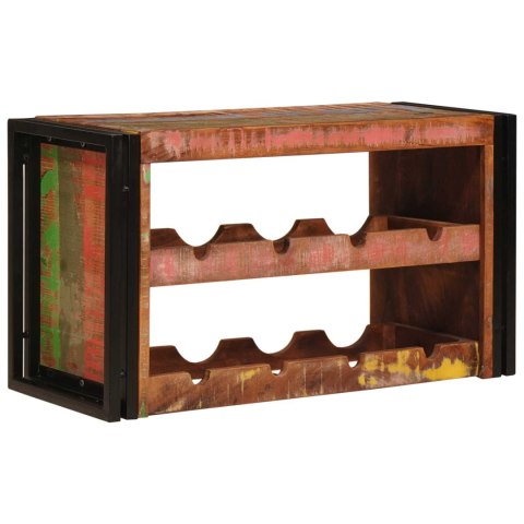 VidaXL Regał na wino Brązowy 80 x 45 x 33 cm Lite odzyskane drewno