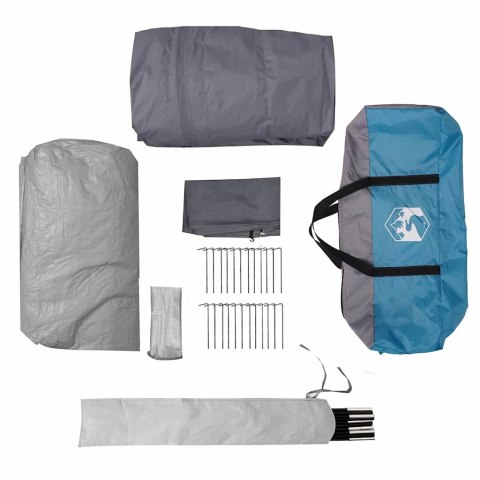 VidaXL Namiot tunelowy dla 4 osób Niebieski i szary 778 x 356 x 210 cm