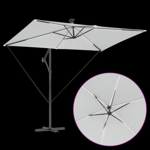 PARASOL PLAŻOWY ZE LED PIASKOWY 294X200X270CM