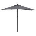 PÓŁPARASOL OGRODOWY ANTRACYT 294X150X224CM POLIESTER I STAL