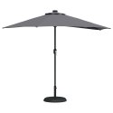 PÓŁPARASOL OGRODOWY ANTRACYT 294X150X224CM POLIESTER I STAL