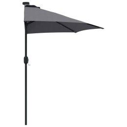 PÓŁPARASOL OGRODOWY ANTRACYT 294X150X224CM POLIESTER I STAL