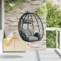 VidaXL Wiszące krzesło jajo Antracyt 91,5 x 54,5 x 107 cm polirattan