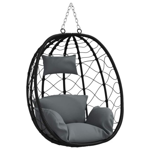 VidaXL Wiszące krzesło jajo Antracyt 91,5 x 54,5 x 107 cm polirattan