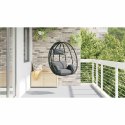 VidaXL Wiszące krzesło jajo Antracyt 91,5 x 54,5 x 107 cm polirattan