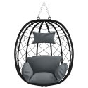 VidaXL Wiszące krzesło jajo Antracyt 91,5 x 54,5 x 107 cm polirattan