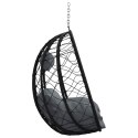 VidaXL Wiszące krzesło jajo Antracyt 91,5 x 54,5 x 107 cm polirattan