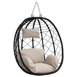 VidaXL Wiszące krzesło jajo Ciemnoszary 91,5 x 54,5 x 107 cm